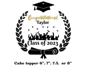 Cake Topper für Graduierung Custom Cake Cupcake Topper für Absolventen von 2023 für High School, College Trade School