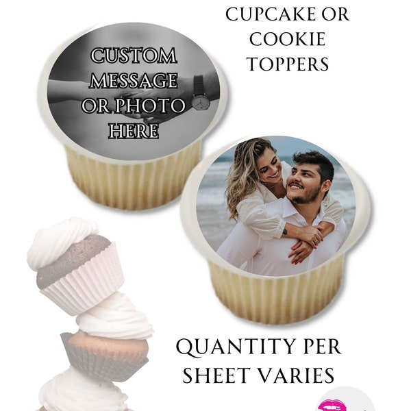 Cupcake toppers or Cookie toppers for your Birthday Party or Special Occasion Customize you edible paper, PRECUT