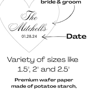 Décorations de cocktail de mariage personnalisées | Toppers pour boissons personnalisés avec prénom | Gaufrette élégante prédécoupée | Décoration de bar de mariage en vrac image 5