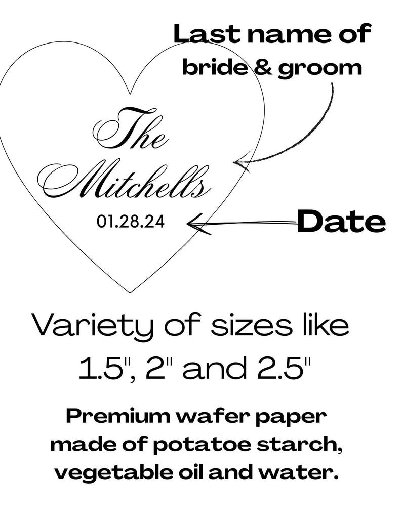 Décorations de cocktail de mariage personnalisées | Toppers pour boissons personnalisés avec prénom | Gaufrette élégante prédécoupée | Décoration de bar de mariage en vrac image 5