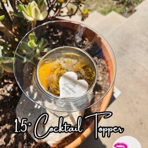 Décorations de cocktail de mariage personnalisées | Toppers pour boissons personnalisés avec prénom | Gaufrette élégante prédécoupée | Décoration de bar de mariage en vrac image 7