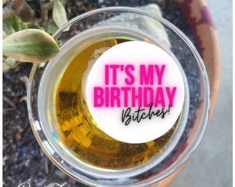 It's My Birthday! Drink topper  Perfect Birthday Parties Wafer Paper PRECUT Happy Birthday Edible Images