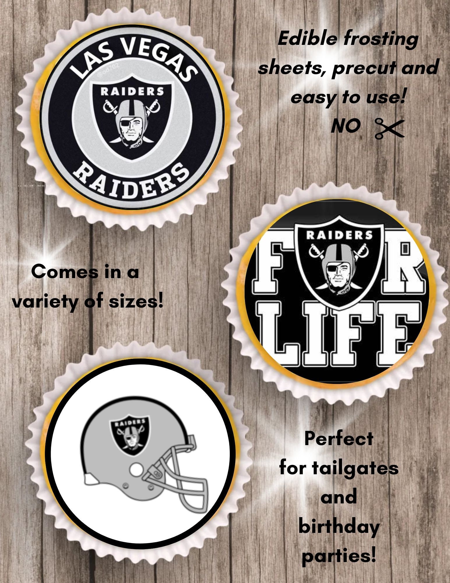 Las Vegas Sports Raiders Cake and Cupcake Topper -  UK