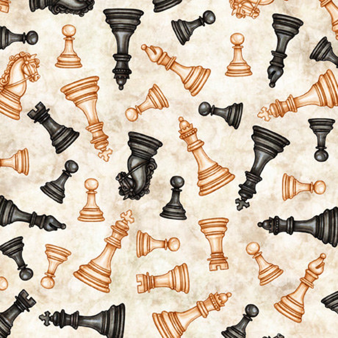 Chess Fabric Checkmate in Beige From Quilting Treasures 100% Cotton - Etsy