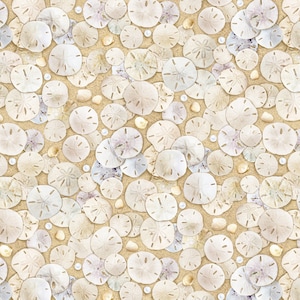 Landscape Fabric Sand Dollars in Tan From Elizabeth Studios 100% Cotton