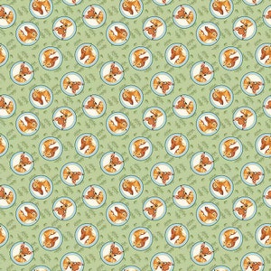Disney Fabric Bambi Badge in Green 34&quot;x44&quot; 100% Cotton From Springs Creative