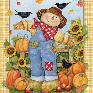 Autumn Fabric Panel Scarecrow From Springs Creative 100% Cotton