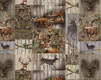 Deer Fabric Realtree Plank Patch in Multi From Sykel 100% Cotton