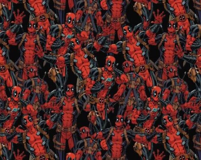 Spring Dead Pool Deadpool Fabric Packed in Black From Springs Creative 100% Cotton - Etsy