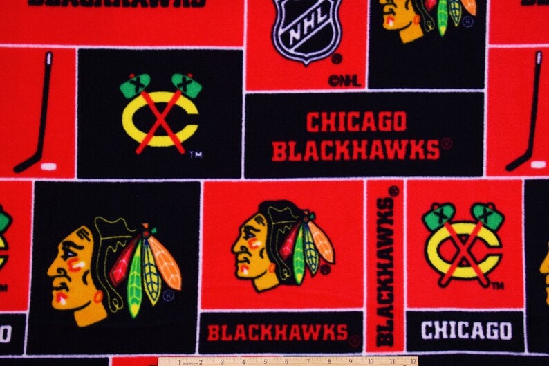 NHL Fabric Chicago Blackhawks Anti-pill Pre-cut FLEECE - Etsy