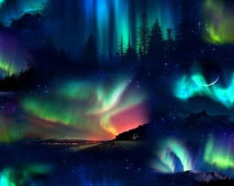 Northern Lights. A Beautiful Scene With the Aurora Borealis as a
