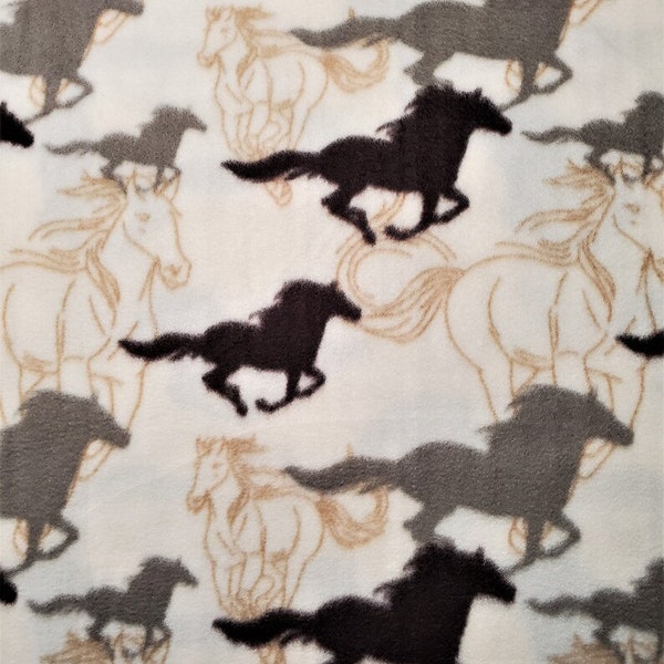 Horse Fleece Fabric Etsy