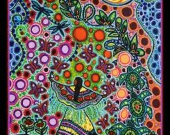 Native Fabric Panel Strong Earth Women From Elizabeth Studios 100% Cotton