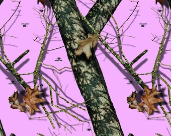 Mossy Oak Fabric Break-up camouflage in Pink From Camelot 100% Cotton