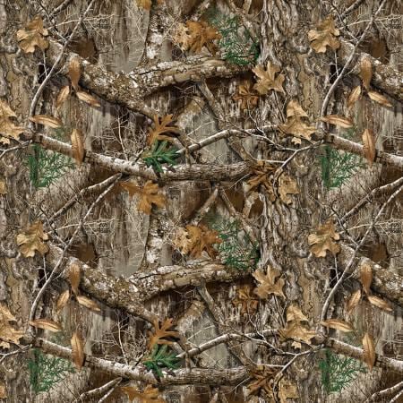Camo Fabric Realtree Edge in Brown From Sykel 100% Cotton