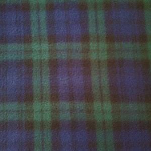 Plaid Fabric Anti-Pill PRE-CUT FLEECE in Navy/Green