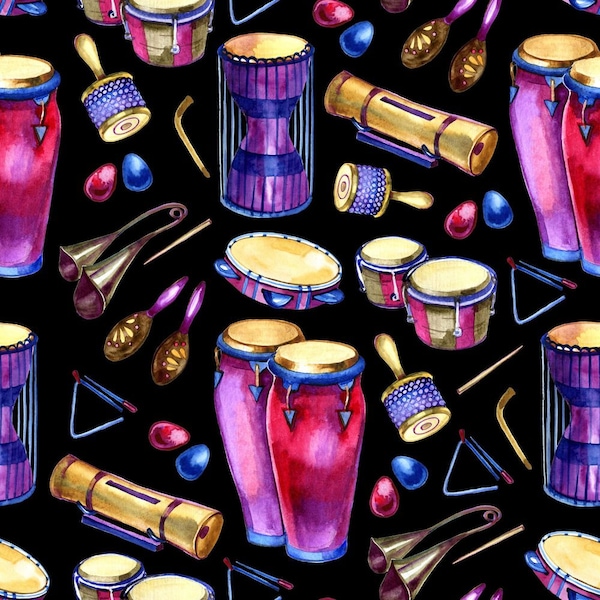 Drum Fabric Etsy