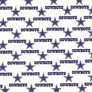 2/3 Yard NFL Fabric Dallas Cowboys Football in White 100% Cotton From Fabric Traditions