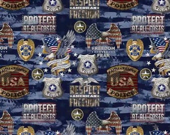 Police Fabric Police Department in Blue From Sykel 100% Cotton
