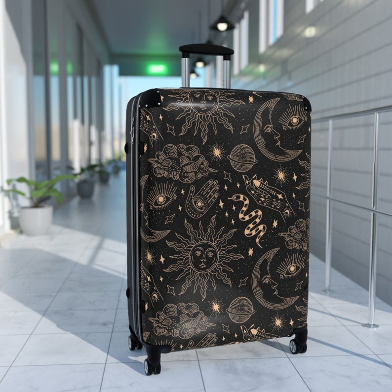 Sun and Moon Celestial Carry on Luggage Travel Suitcase on - Etsy