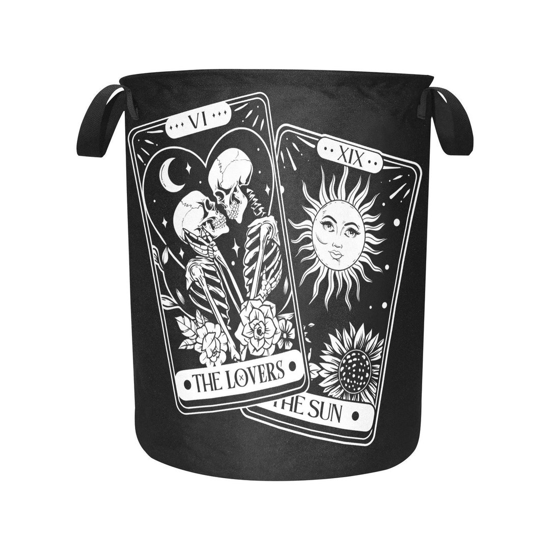 THE LOVERS Laundry Basket Bag Tarot Card Skeleton Bathroom Etsy
