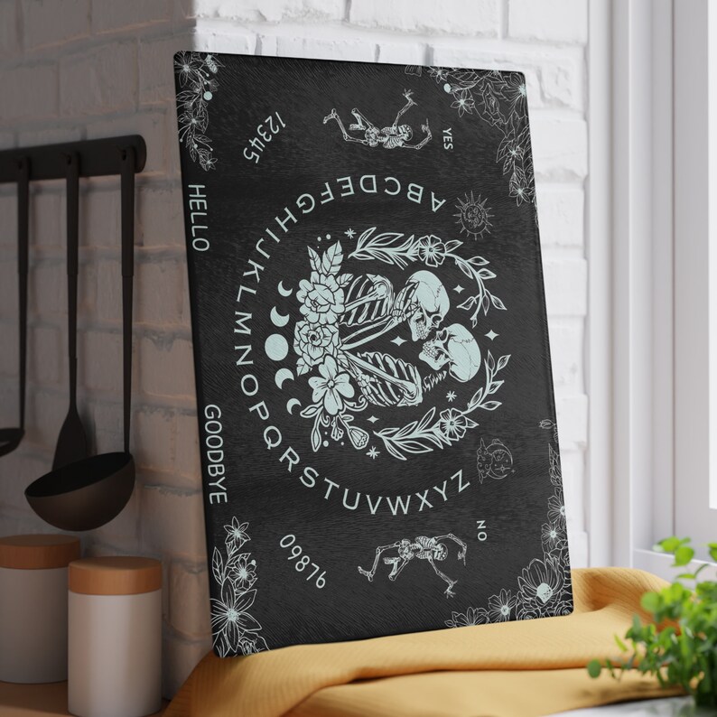 Goth Ouija Board the Lovers Glass Cutting Board Tarot Card Etsy