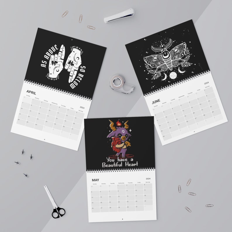 Gothic Wall Calendar 2024, Got Ouija Skeleton Calendar 2024, Occult