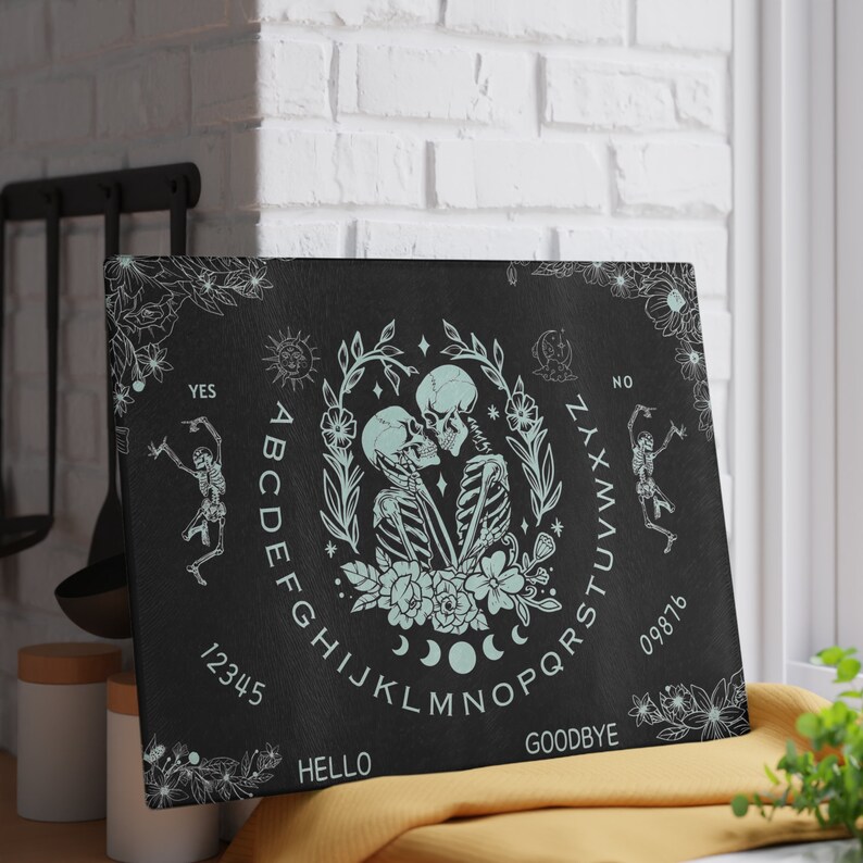 Goth Ouija Board the Lovers Glass Cutting Board Tarot Card Etsy