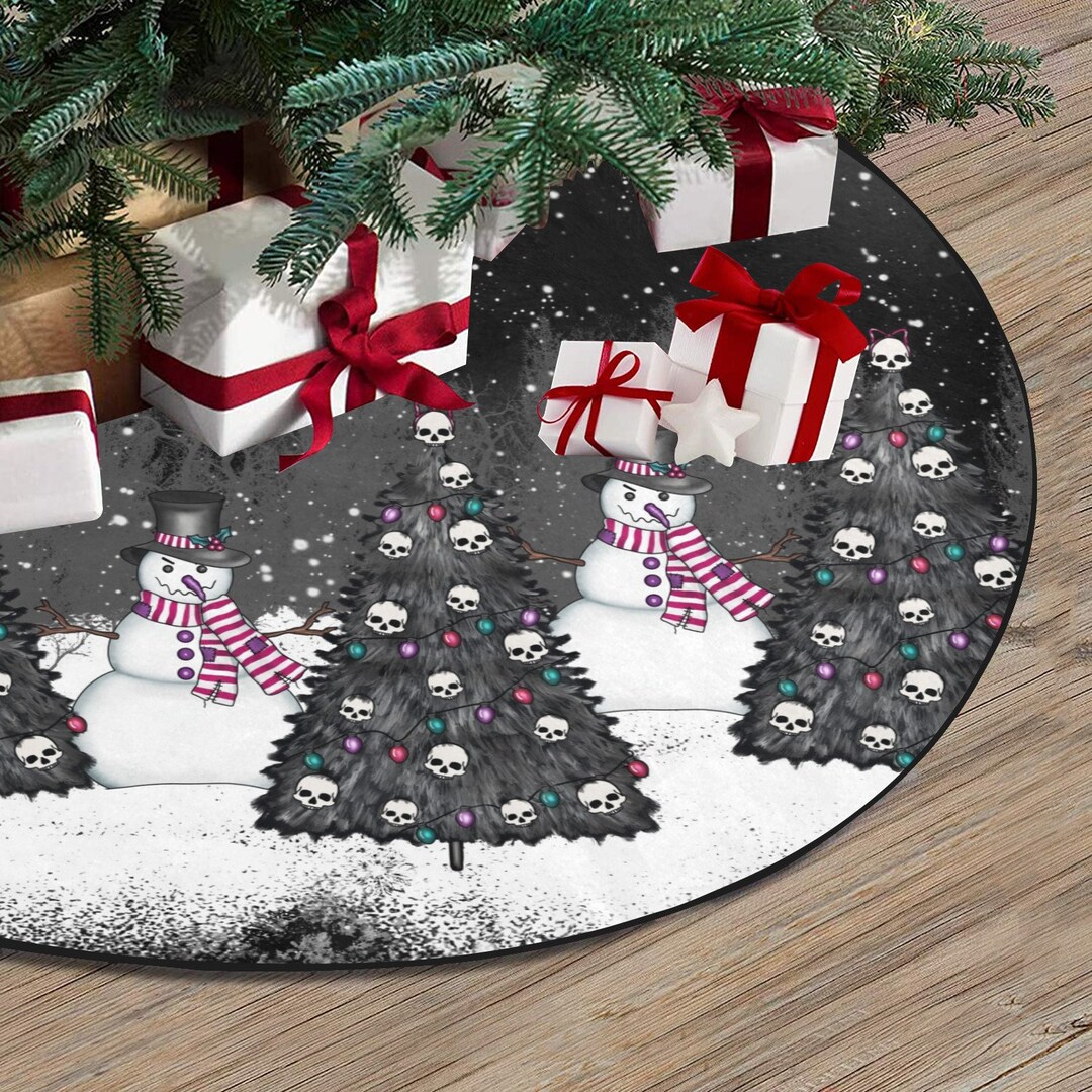 Cute Goth Christmas Tree Skirt Nightmare Before Xmas Etsy