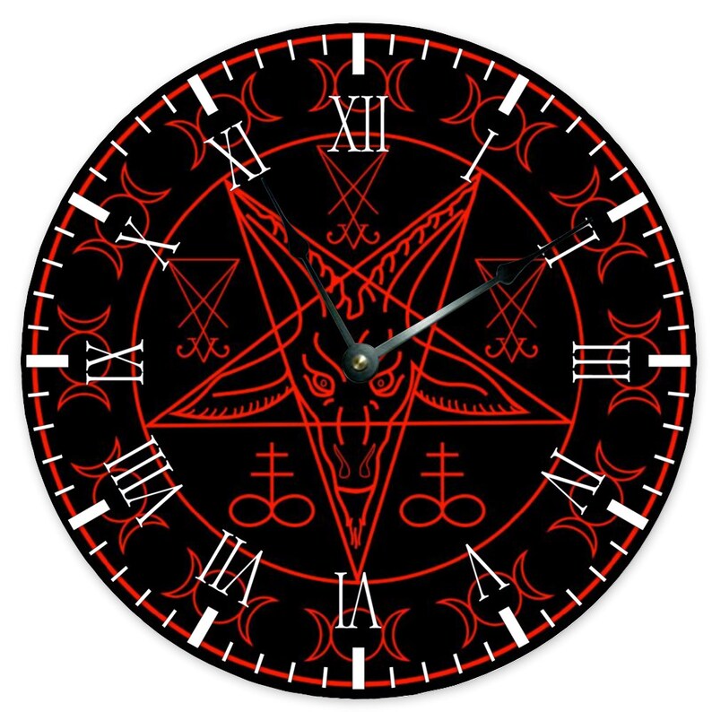 Goth Wall Clock Baphomet Gothic Home Decor Office Gift Etsy