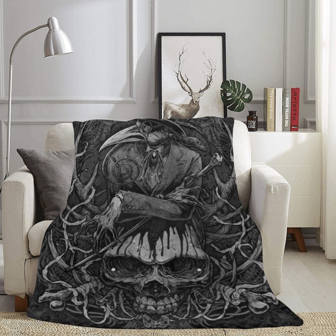 Goth Doctor Plague Blanket LARGE 70 X 80 Plaque Etsy
