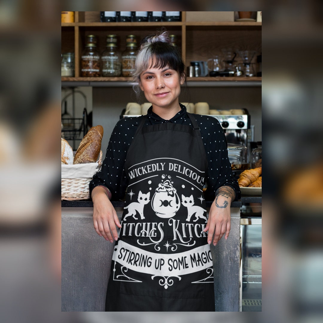 Goth Witches Kitchen Apron, Mystical, Gothic Home Decor, Witchcraft ...