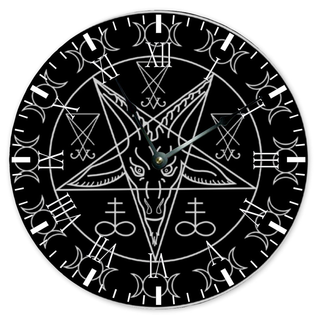 Goth Wall Clock Baphomet Gothic Home Decor Office Gift Etsy