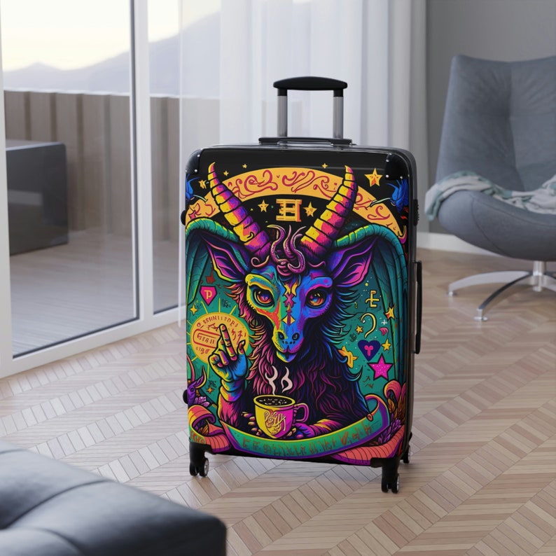 Goth Baphomet Suitcase Gothic Luggage Travel Bag Traveler Etsy