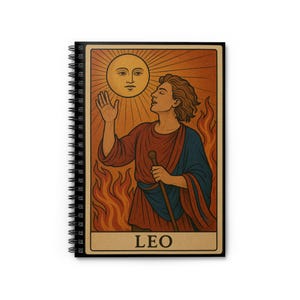 Leo Themed Spiral Notebook - Perfect for Astrology Lovers, Journaling, Note Taking, Gift Idea, Zodiac Decor