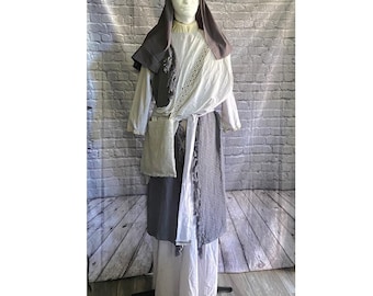 Handcrafted Men's X Small/Youth XL Biblical Costume - Light & Dark Grey