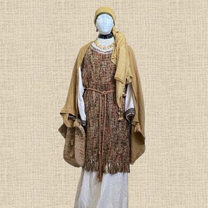 Handcrafted Plus Size Women&#39;s XX Large Biblical Costume – Natural, Yellow & Green