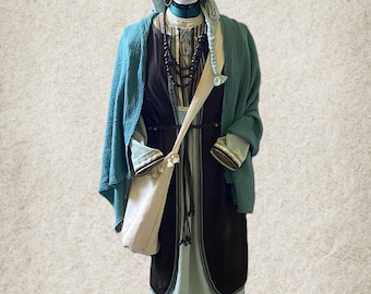 Handcrafted Women's Small Biblical Costume – Green & Brown