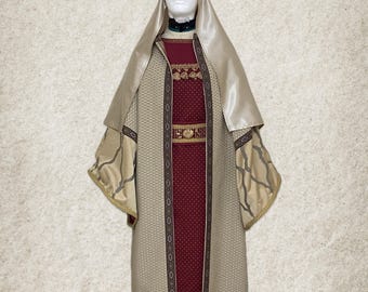 Handcrafted Men's Large Biblical Wiseman Costume – Red & Gold