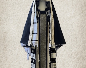 Handcrafted Boys Medium Biblical Pharisee Costume – Black & Natural