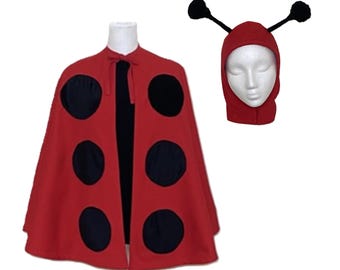Handcrafted Girls Red & Black Lady Bug Costume