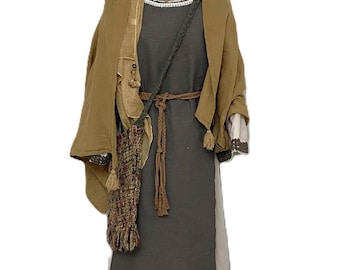 Handcrafted Plus Size Women's XX Large Biblical Costume – Natural, Yellow & Green