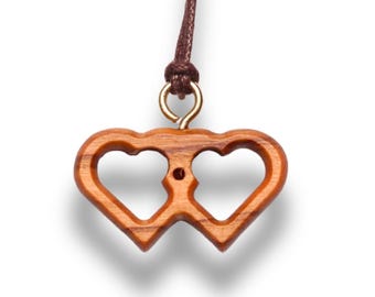 Unity Hearts Olive Wood Necklace – Handcrafted in the Holy Land