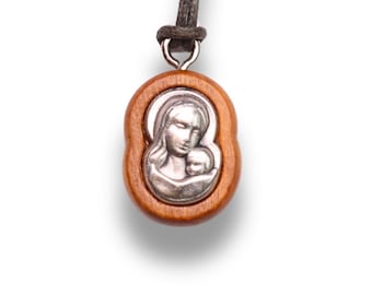 Eleousa Olive Wood Pendant Necklace – Handcrafted in Nazareth
