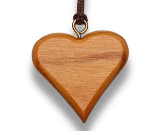 Ahavah Olive Wood Heart Necklace – Handcrafted in the Holy Land