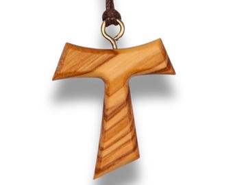 Tau Origin Olive Wood Cross Necklace – Handcrafted in the Holy Land