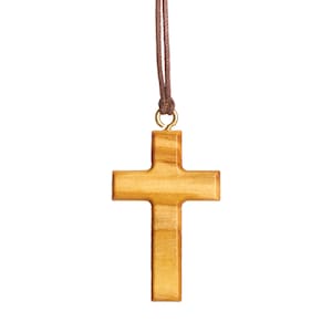 Blessed Handmade Olive Wood Cross Necklace, Crafted in Blessed Handmade Olive Wood Cross Necklace, Crafted in