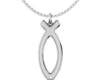 NazarethFairTrade Finely Handcrafted 925 Sterling Silver Ichthus Fish Pendant Necklace - A Timeless Expression of Belief