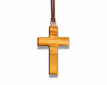 Minimalist Olive Wood Cross Necklace