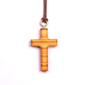 NazarethFairTrade Klassische Olive Holzkreuz Halskette Handgemacht in Nazareth